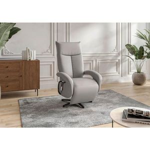 Sit & More KŘESLO, kůže, světle šedá obraz