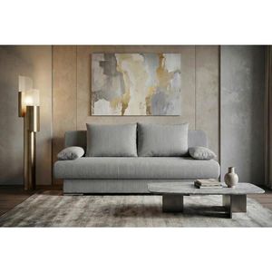 P & B ROZKLÁDACÍ POHOVKA, textil, kompozitní dřevo, světle šedá obraz