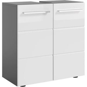 Xora SKŘÍŇKA POD UMYVADLO, vysoce lesklá bílá, antracitová, 60/62/31 cm obraz
