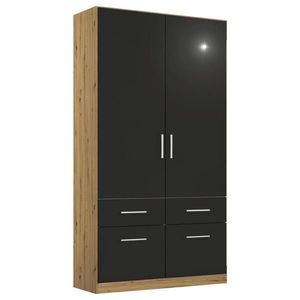 Rauch Möbel ŠATNÍ SKŘÍŇ S OTOČNÝMI DVEŘMI, šedá, dub artisan, 91/210/54 cm obraz