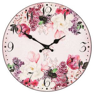 NÁSTĚNNÉ HODINY pink 34 cm obraz