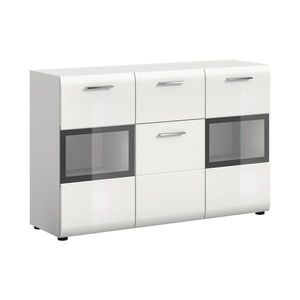 Livetastic ŠIROKÁ KOMODA, bílá, vysoce lesklá bílá, 125/81/37 cm obraz