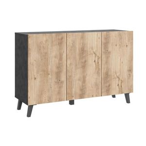 P & B ŠIROKÁ KOMODA, antracitová, barvy dubu košíčkatého, 120/76/39 cm obraz