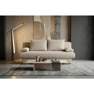 P & B ROZKLÁDACÍ POHOVKA, textil, kompozitní dřevo, krémová obraz