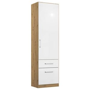 Rauch Möbel ŠATNÍ SKŘÍŇ S OTOČNÝMI DVEŘMI, dub artisan, vysoce lesklá bílá, 47/210/54 cm obraz