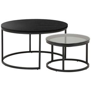 MID.YOU SADA KONFERENČNÍCH STOLKŮ, černá, kov, kompozitní dřevo, 80/80/45 cm obraz