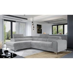 MID.YOU ROHOVÁ SEDAČKA, textil, světle šedá obraz
