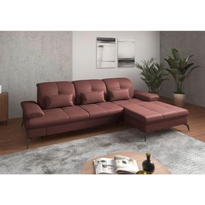 Sit & More ROHOVÁ SEDAČKA, kůže, červenohnědá obraz