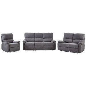 P & B SEDACÍ SOUPRAVA 3+2+1, textil, tmavě šedá obraz