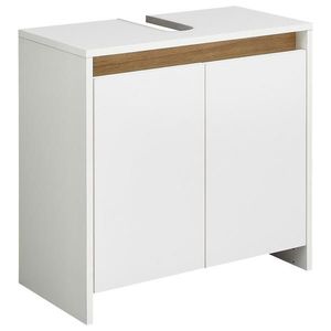 Xora SKŘÍŇKA POD UMYVADLO, bílá, barvy dubu, bílá, 61, 8/59, 3/32, 2 cm obraz