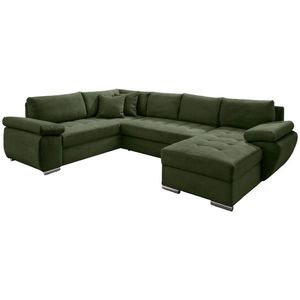 P & B SEDACÍ SOUPRAVA, textil, tmavě zelená obraz