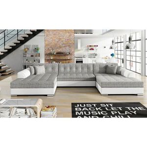 MID.YOU SEDACÍ SOUPRAVA, textil, šedá, bílá obraz