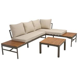 Ambia Garden TERASOVÁ SEDACÍ SOUPRAVA dřevo, kov, textil obraz
