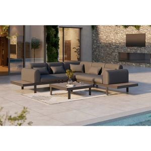 Ambia Garden TERASOVÁ SEDACÍ SOUPRAVA kov, sklo, textil obraz