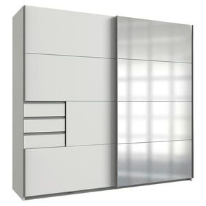 P & B ŠATNÍ SKŘÍŇ SE ZRCADLEM, čiré, bílá, barvy hliníku, 225/210/64 cm obraz