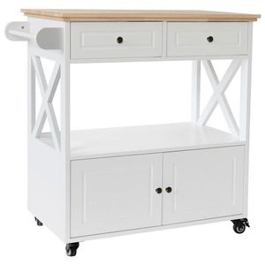 MID.YOU SERVÍROVACÍ VOZÍK, bílá, 88/88/47 cm obraz