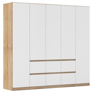 Rauch Möbel ŠATNÍ SKŘÍŇ S OTOČNÝMI DVEŘMI, bílá, barvy dubu, 226/210/54 cm obraz