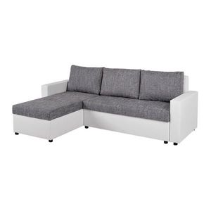 P & B ROHOVÁ SEDAČKA, plast, textil, kompozitní dřevo, šedá, bílá obraz