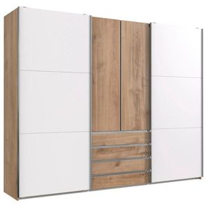 P & B SKŘÍŇ S POSOUVACÍMI DVEŘMI, bílá, barvy dubu, 300/236/65 cm obraz