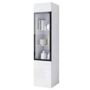 P & B VITRÍNA, bílá, vysoce lesklá bílá, 30/130/33 cm obraz
