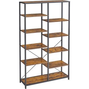 Boxxx REGÁL, hnědá, černá, ocel, 100/170/30 cm obraz