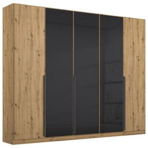 Rauch Möbel ŠATNÍ SKŘÍŇ S OTOČNÝMI DVEŘMI, antracitová, dub artisan, 225/210/54 cm obraz