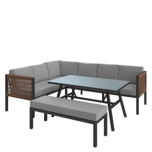 Ambia Garden ZAHRADNÍ SEDACÍ SOUPRAVA kov, plast, sklo, textil obraz