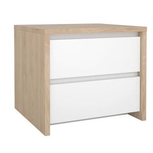 P & B NOČNÍ STOLEK, barvy dubu, vysoce lesklá bílá, 52/45/48 cm obraz