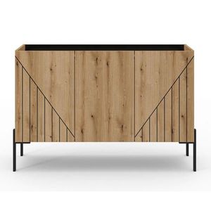 Livetastic ŠIROKÁ KOMODA, černá, tmavý dub, 122/81/40 cm obraz