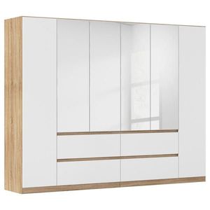 Rauch Möbel ŠATNÍ SKŘÍŇ S OTOČNÝMI DVEŘMI, bílá, barvy dubu, 271/210/54 cm obraz