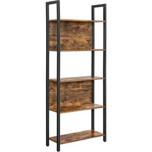 Boxxx REGÁL, hnědá, černá, ocel, 62/165/24 cm obraz