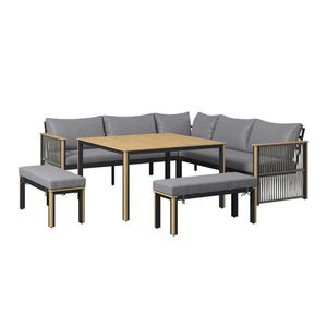Ambia Garden JÍDELNÍ TERASOVÁ SOUPRAVA 6dílné, dřevo, kov, textil obraz