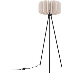 Béžová stojací lampa s textilním stínidlem (výška 134 cm) Elom – Sollux obraz