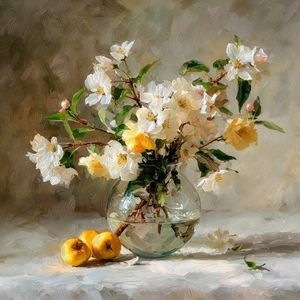 Tištěný obraz s rámem 70x70 cm Apple Flowers – Styler obraz