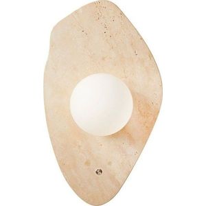 Béžové kamenné nástěnné svítidlo ø 10 cm Hilde – Opviq lights obraz