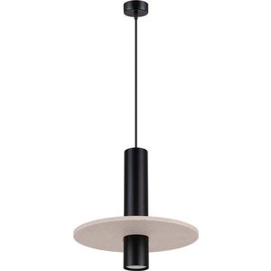Černé/béžové kovové závěsné svítidlo ø 30 cm Olisa – Sollux obraz