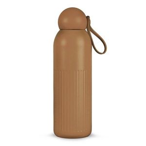 Hnědá termoláhev s brčkem z nerezové oceli 500 ml Tekla – Sagaform obraz