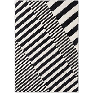 Černobílý ručně tkaný vlněný koberec 120x180 cm Stryve Flux – Elle Decoration obraz