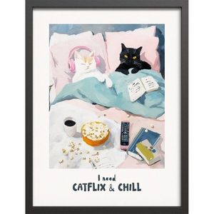 Tištěný obraz s rámem 30x40 cm Catflix – Styler obraz