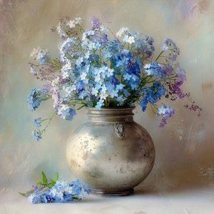 Tištěný obraz na plátně 32x32 cm Forget-me-not – Styler obraz