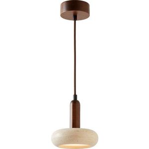 Hnědé/béžové LED závěsné svítidlo s kamenným stínidlem ø 15 cm Karo – Opviq lights obraz