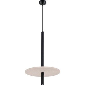 Černé/béžové kovové závěsné svítidlo ø 30 cm Rilu – Sollux obraz