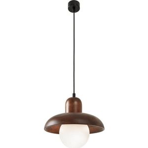 Hnědé závěsné svítidlo s dřevěným stínidlem ø 25 cm Elsa – Opviq lights obraz