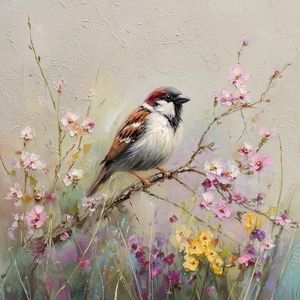 Tištěný obraz na plátně 32x32 cm Sparrow – Styler obraz