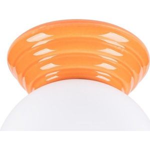 Oranžové keramické stropní svítidlo se skleněným stínidlem ø 12 cm Farsa – Sollux obraz