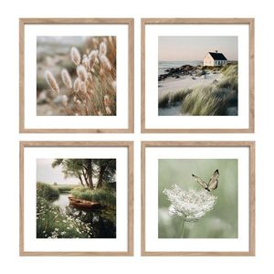 Tištěné obrazy v sadě 4 ks s rámem 30x30 cm Subtle Nature – Styler obraz