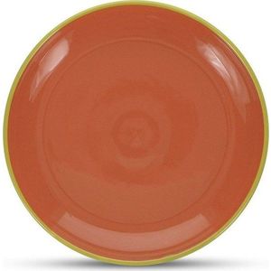 Zelený/oranžový dezertní talíř z kameniny ø 18 cm Duo – ONA obraz