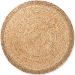 Oboustranný/ručně tkaný jutový kulatý koberec v přírodní barvě ø 150 cm Nuru – Hanse Home obraz