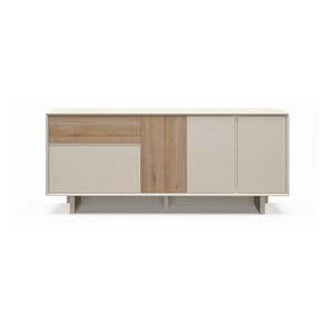Komoda v béžové a přírodní barvě v dekoru dubu 180x76x45 cm Carpi – Marckeric obraz