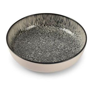 Černý/krémový hluboký talíř z kameniny ø 18, 5 cm Gravel – ONA obraz